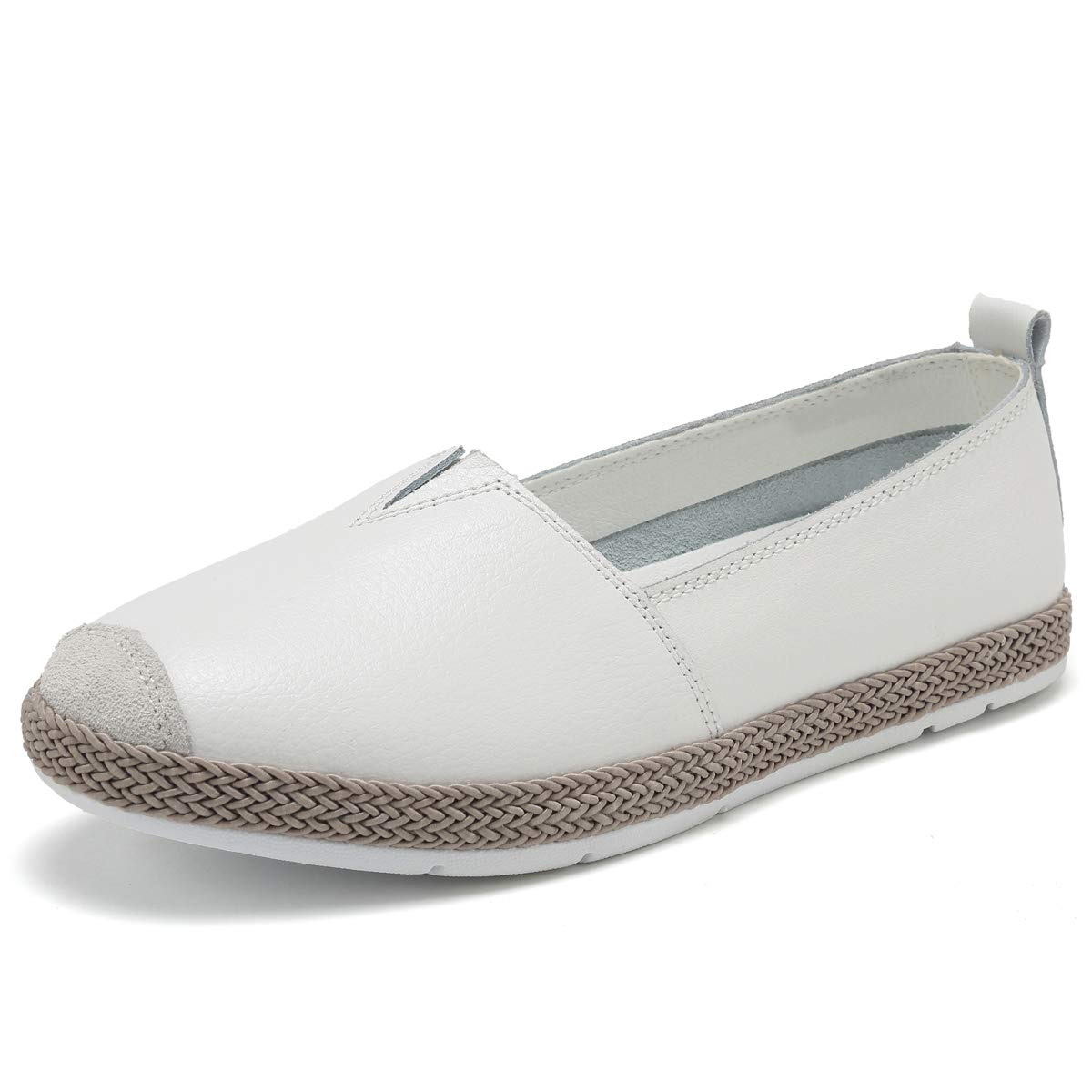 KEESKY Loafers for Women Size 9 Slip on White
