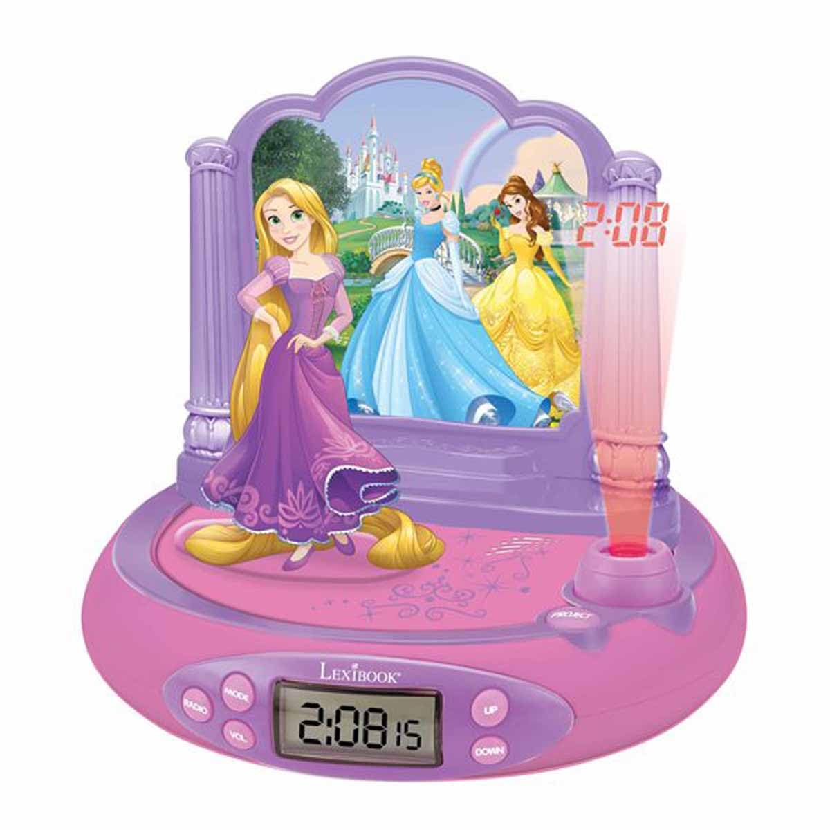 Photo 1 of LEXiBOOK Disney Princess Rapunzel Projector Radio Clock, Built-in Night Light, time Projection onto The Ceiling, Sound Effects, Battery-Powered, Pink/Purple, RP515DP