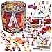 SCS Direct Fireman Action Toy Figures - Firefighter Toys Figurines - 100 Pieces, 17 Unique Sculpts- includes Firemen, Firetrucks, Ambulances, and More