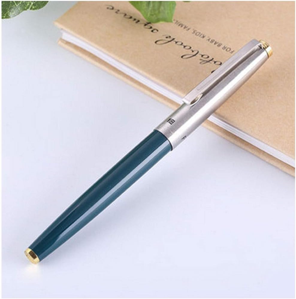 Yougou01 Pen, Fountain Pen, Financial Extra-fine Ink Pen, Durable Student Recommended Supplies, (Pen Tip 0.38mm),Elegant (Color : Army Green)