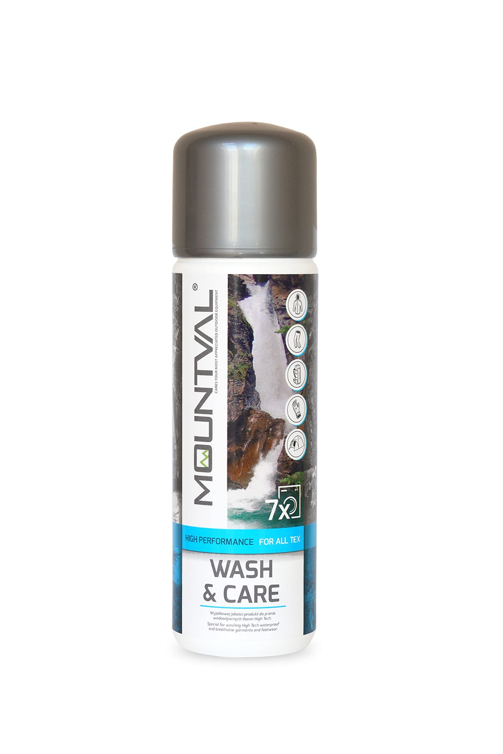 Mountval Wash & Care, performance wash-in cleaner for technical and wet weather clothing and equipment with climatic membranes, including GORE-TEX, 300.00ml, Transparent (Neutral)