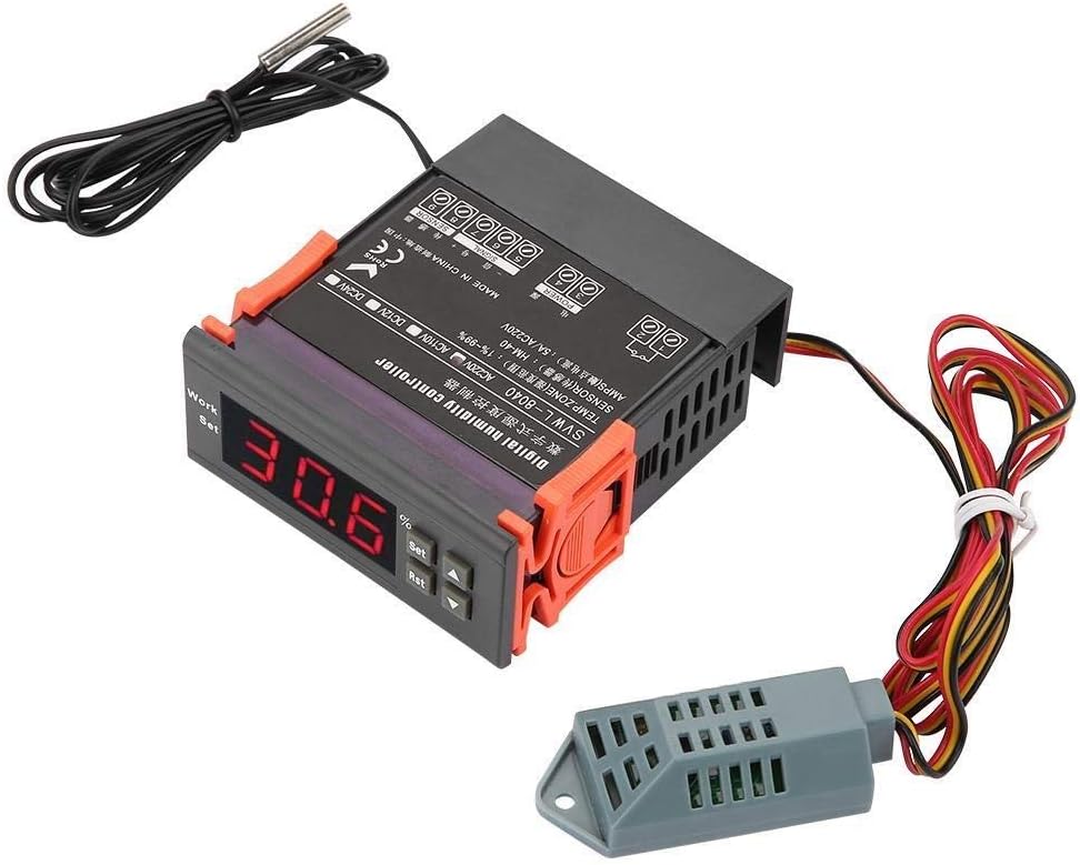 Alupre 220V Digital Air Humidity Control Controller Range 1%-99% RH HM-40 Type Sensor