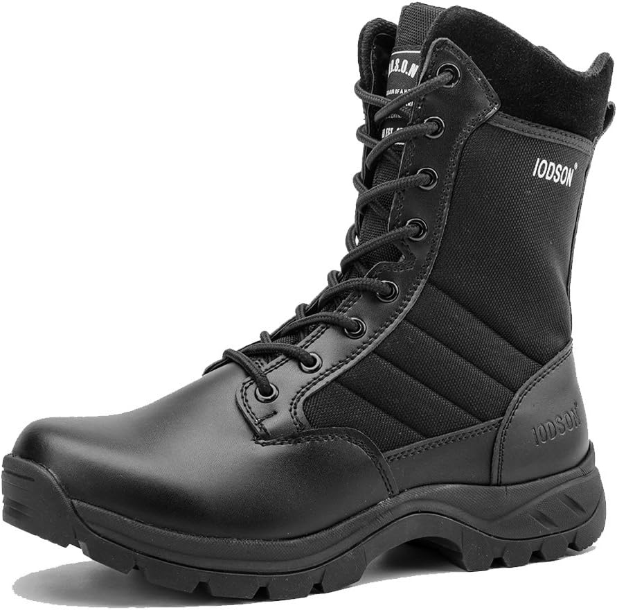 IODSON 928 Ultralight Combat Boots, Men's Military Tactical Jungle Boots,Side Zipper Desert Army Shoes (9 D（M） US, Black) …