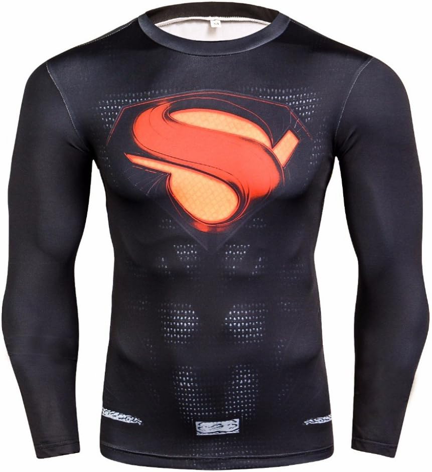 Superman Compression Shirt Men Long Sleeve T Shirt
