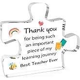 Coopyin Teacher Appreciation Gifts, Thank You Teacher End Of Year Retirement Christmas Back To School Thanksgiving Halloween Easter Graduation Farewell Gifts for Teachers Women Men bee Acrylic Plaque