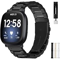 Intoval Band for Fitbit Versa 3/Fitbit Sense, Classic Stainless Steel Bands of Premium Quality, Replacements for Fitbit…