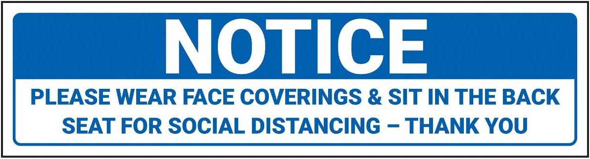 Vsafety Notice - Please Wear Face Coverings - 300x80mm - Self Adhesive Vinyl