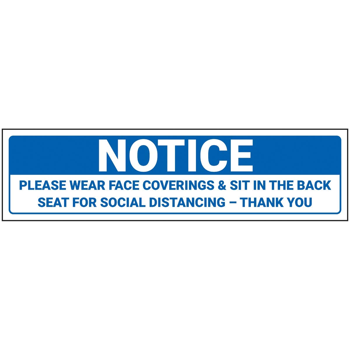 Vsafety Notice - Please Wear Face Coverings - 300x80mm - Self Adhesive Vinyl