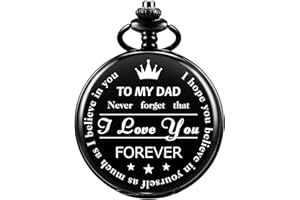 SIBOSUN Pocket Watch Men Personalized Chain Quartz Gifts for Dad from Daughter Son to DAD Engraved…