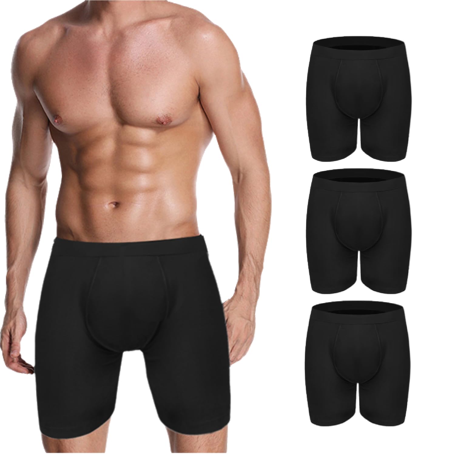 Photo 1 of Mens Incontinence Boxer Briefs 3PCS Leakproof Urinary Incontinence Underwear for Men (Black, 2XL)