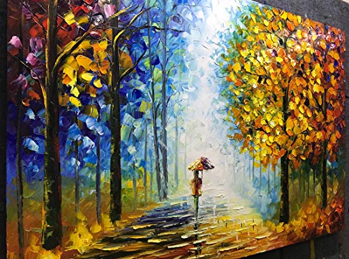 V-inspire Art 24x36 inch, Romantic Night 100% Hand Painted Contemporary Abstract Oil Paintings Modern Decorative Artwork on Canvas Wall Art Ready to Hang for Home Decoration Wall Decor