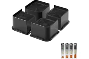 Jeethemy Bed Risers, 2-inch Furniture Risers for Desk/Couch/Sofa/Table and Chair Leg Lifts,Widen and Enlarge The Design Heavy Duty Set of 4, Supports up to 6600 lbs, 2'' Black…