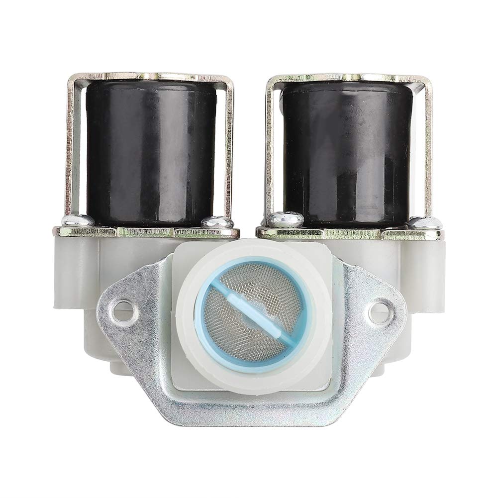 Plastic Water Dual Head Water Inlet Solenoid Valve Two-Way DN20 Water Inlet Valve Solenoid Valve Normally Closed DC 12V for Water heaters Drinking Fountains