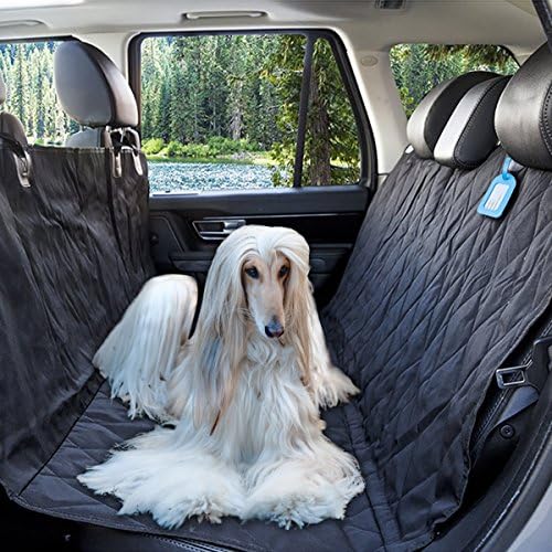Nasudake P9 Scratchproof Waterproof Pet Hammock Seat Cover for Car, Durable Material for Machine Washable Non-Slip Rubber Backing Protector for Vehicle Car Bench Truck Boat with A Free Pet Tags