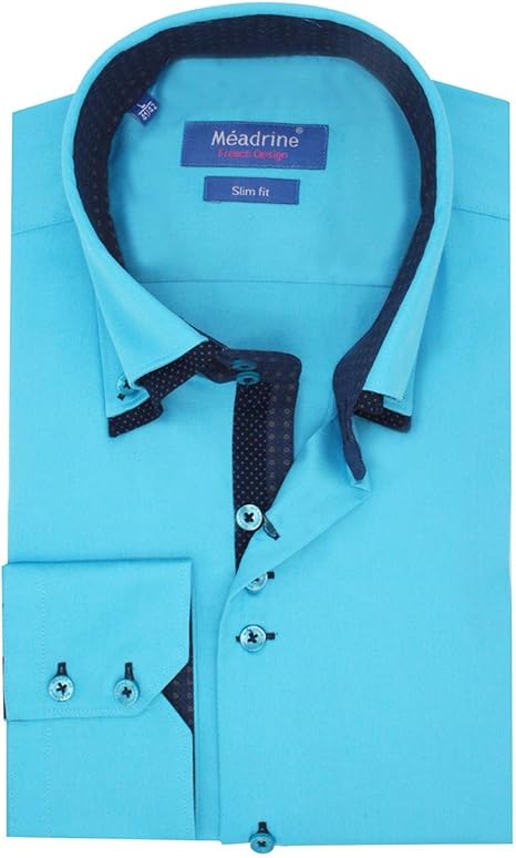 camisa color turquesa para hombre