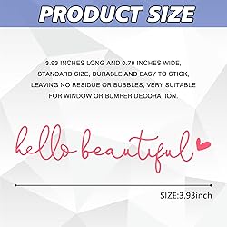 UZZH Hello Beautiful Car Rearview Mirror Stickers