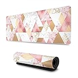 Rose Gold Pink Geometric Gaming Mouse Pad Large XL