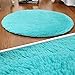 LOCHAS Luxury Round Fluffy Area Rugs for Bedroom Kids Girls Room Nursery, Super Soft Circle Rug, Cute Shaggy Carpet for Children Living Room, 4x4 Feet Blue