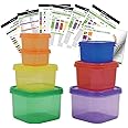 Prefer Green 7 PCS Portion Control Containers Kit (with COMPLETE GUIDE, 21 DAY DAILY TRACKER, 21 DAY MEAL PLANNER, RECIPES PDF),Label-Coded,Multi-Color-Coded System,Perfect Size for Lose Weight