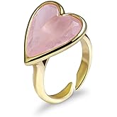 Rose Quartz Ring, Natural Pink Carnelian Ring for Women, Handmade Adjustable Healing Crystal Rings for Rose Quartz Jewelry