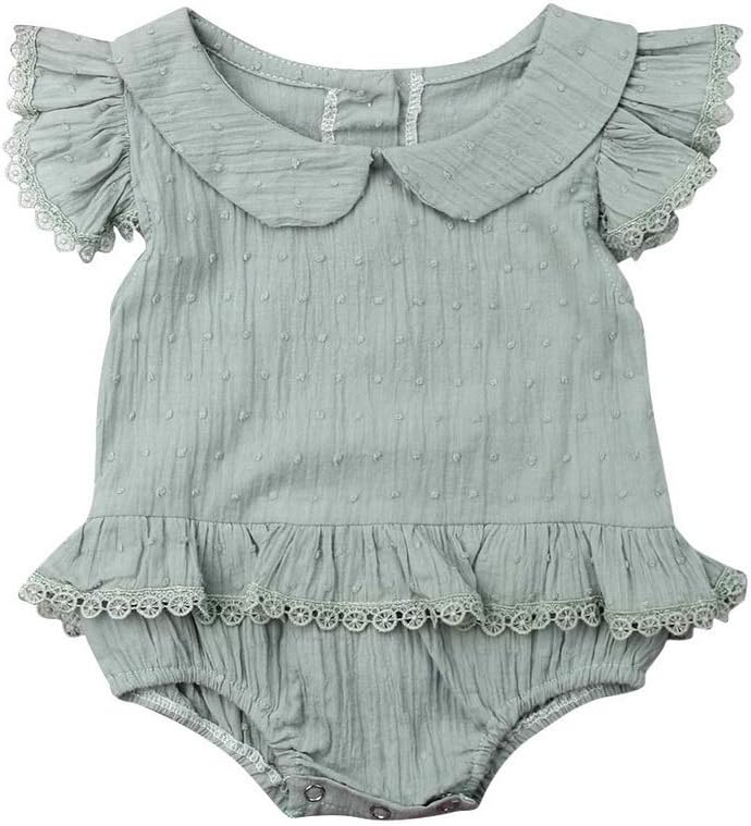 0-24M Newborn Baby Girls Romper Lace Floral Sunsuit Jumpsuit Outfits Clothes