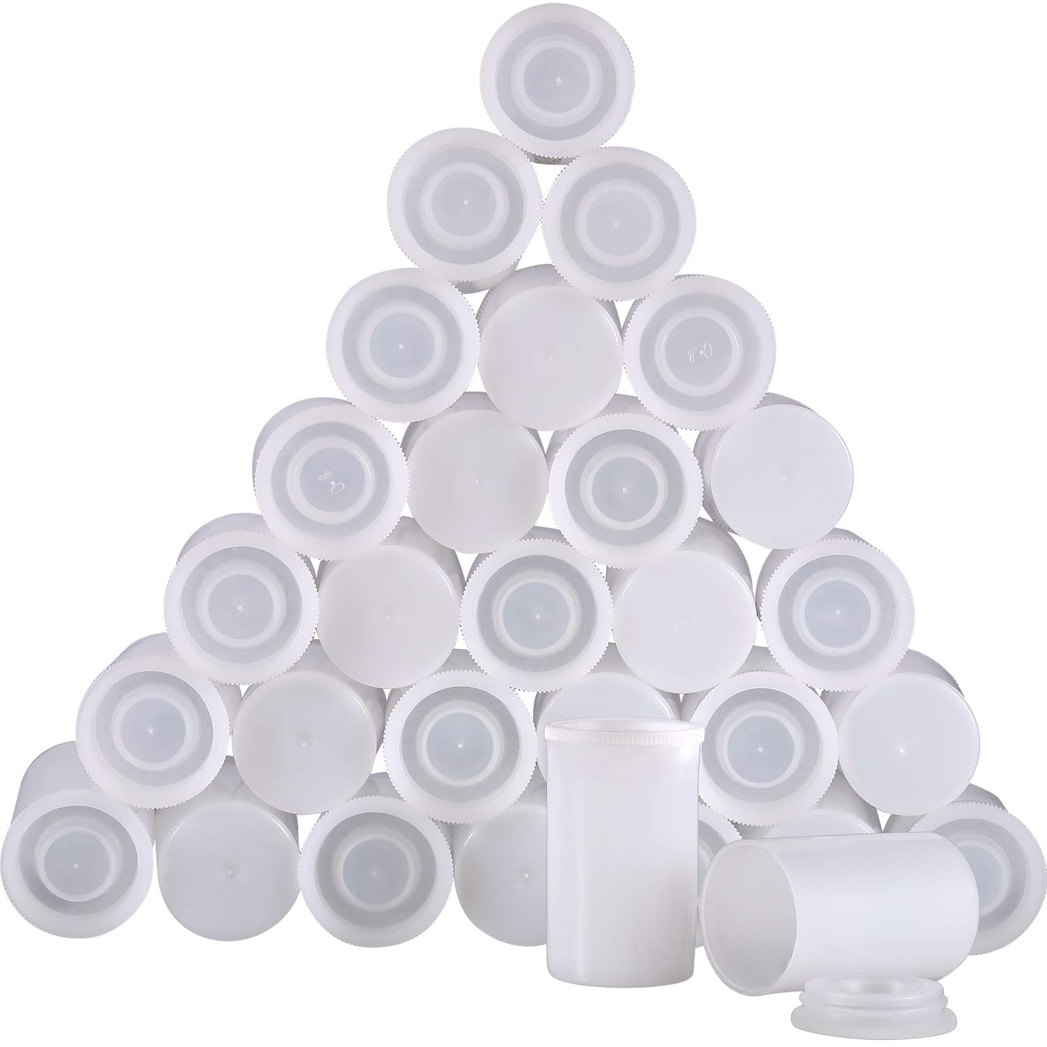 JOVITEC 30 x 35mm White Plastic Film Cans with Lids for Storing Small Accessories, Camera Rolls, Keys, Coins, Faux Pearls