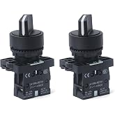 APIELE 2PCS 22MM 2 Position Selector Switch Maintained 1NO LA139A-ED21 (2 Position Maintained)