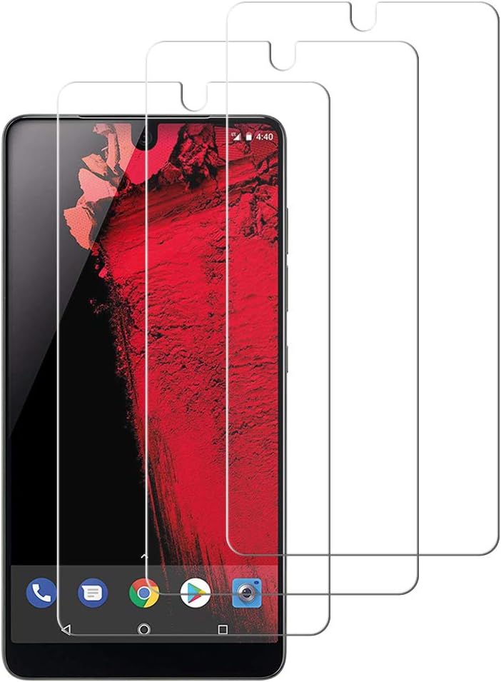 YXGS [3Pack] Essential Phone PH-1 Screen Protector, 3D Full Coverage 0.3mm 9H Hardness Tempered Glass Clear Screen Protector for Essential phone PH-1