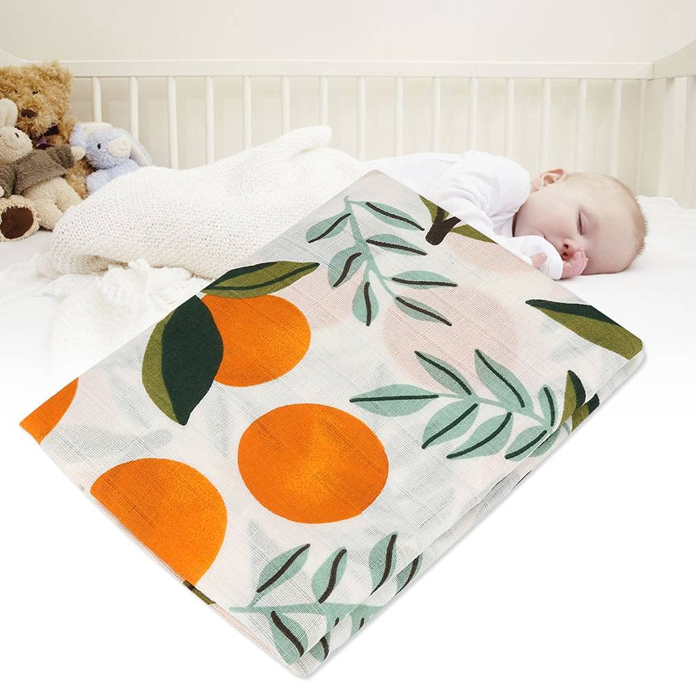 Hztyyier Muslin Swaddle Blanket Ultra Soft Bamboo Cotton Baby Swaddle Large Organic Receiving Blanket for Boys and Girls(#5) Bed Sets