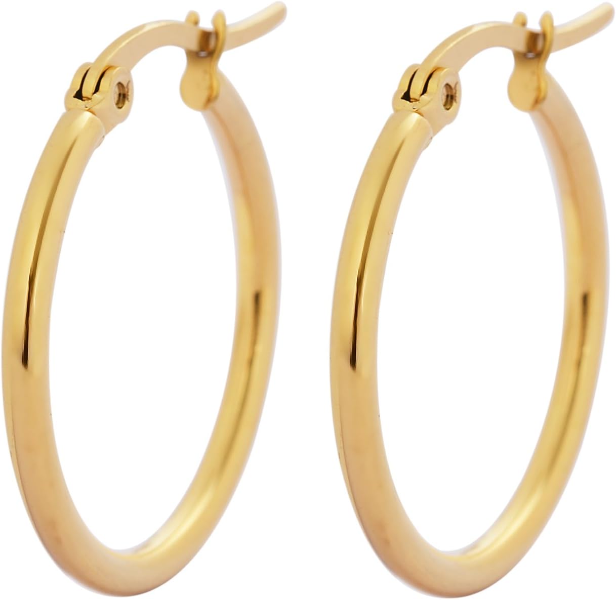 Edforce Stainless SteelRounded Hoops Earrings (20mm-60mm Diameter)