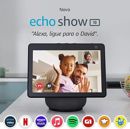 Novo Echo Show 10: Smart Display HD de 10,1" com movimento e Alexa - cor Preta