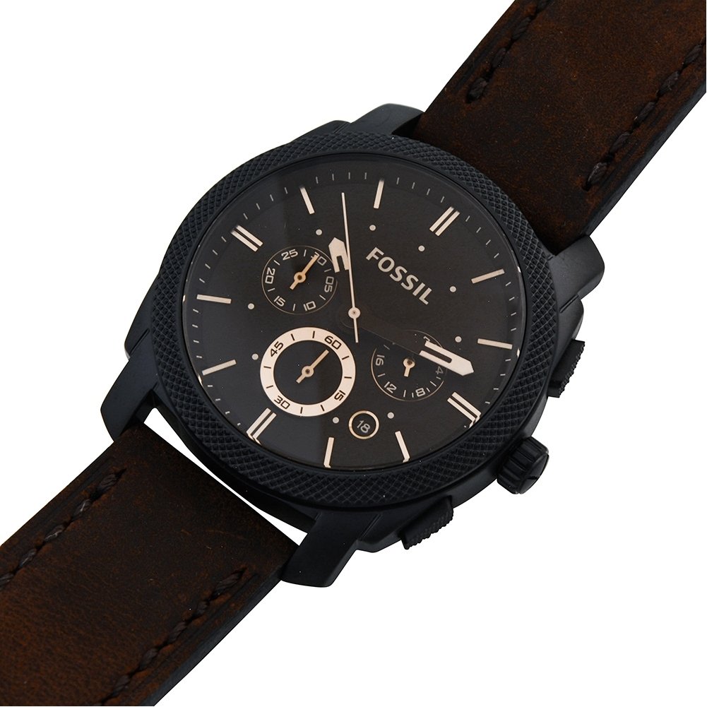 FOSSIL Fossil Machine Uhr für Herren, 42mm Quarz-Chronographenwerk mit Edelstahl- oder Lederarmband