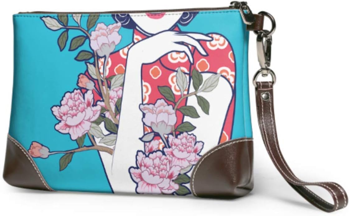 blue and white clutch bag