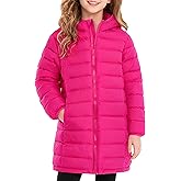 Enlifety 4-11T Girls Winter Coat Long Lightweight Hooded Puffer Jacket