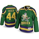 UNLC Fulton Reed #44 Mighty Ducks Jersey – Green 90s Movie Hockey Shirt with Stitched Letters, Adult Sizes S–5XL