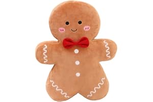 Cyprinus Carpio 5-7/8 INCH Christmas Gingerbread Man Pillow Creative Biscuit Man Plush Soft Throw Pillows Stuffed Premium Polyester Fiber Sofa Cushion Christmas Party Decor