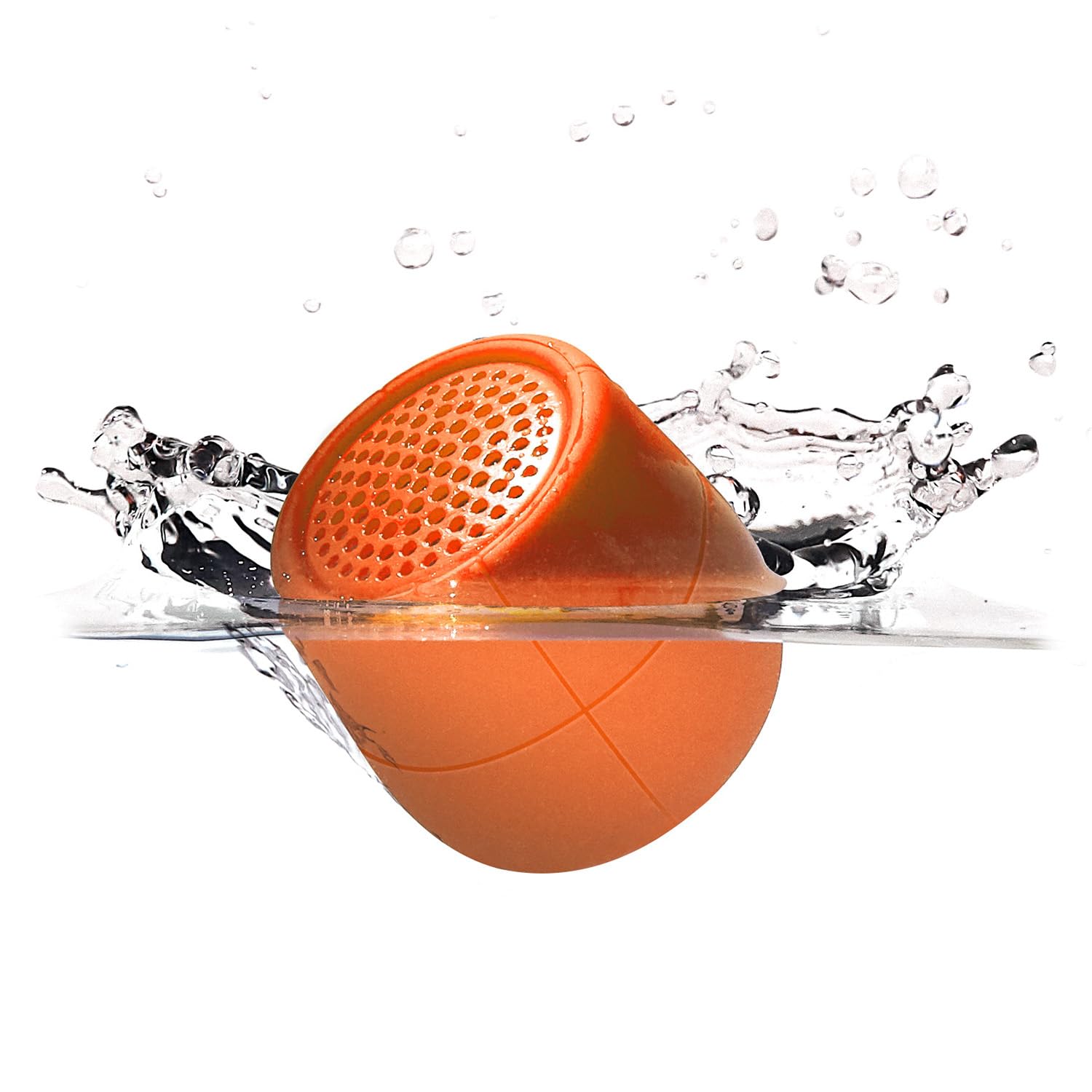 Lexon Mino X Floating Bluetooth Speaker, IPX7 Water Resistant, Rechargeable & Pairable - Orange