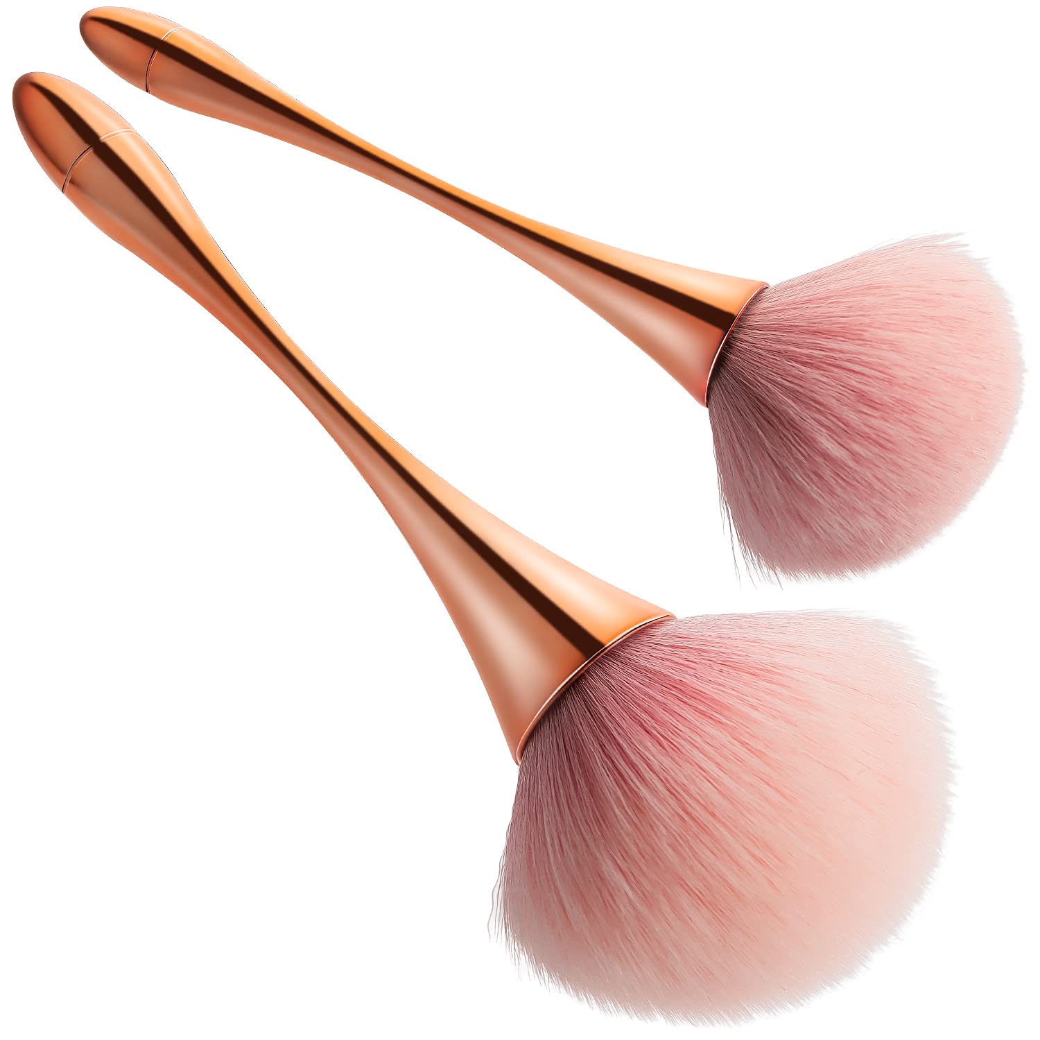 Photo 1 of BEATURE 2 Pieces Large Mineral Powder Brushes, Soft Fluffy Makeup Brushes for Foundation, Blush and Highlighter, Professional Makeup Set for Blending, Buffing, Contour Formation (Rose Gold)