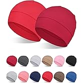 FocusCare 2Pcs/4Pcs 100% Viscose Beanies for Men Women Helmet Liner Lightweight Sleeping Cap for Chemo Hair Loss