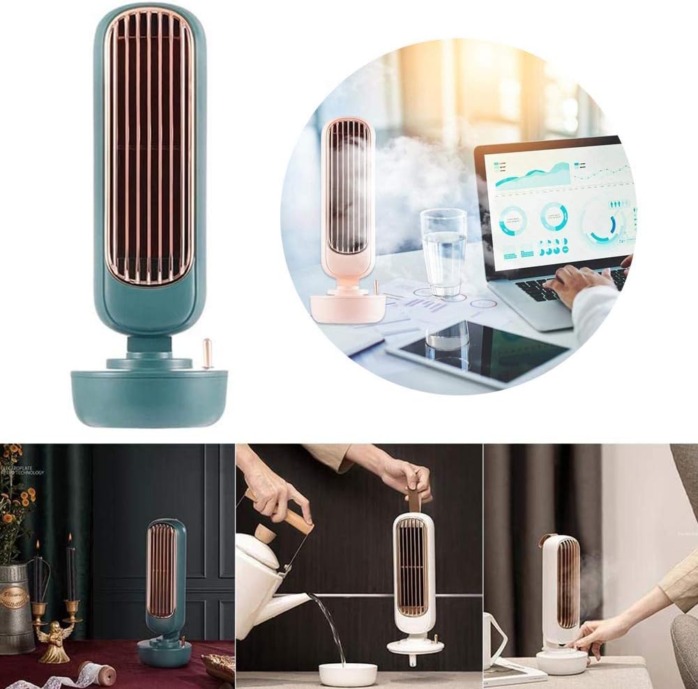 WZF 2in1 humidifier and tower fan, portable bladeless table fan for