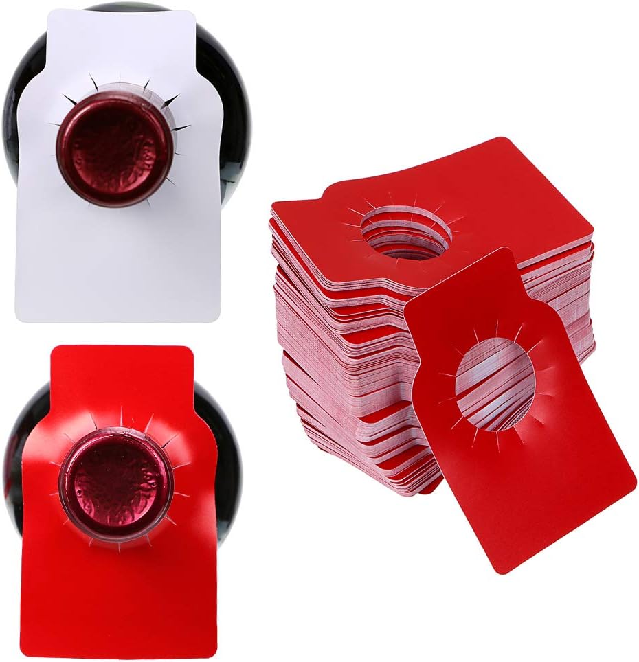 IGNPION Reusable Plastic Wine Bottle Tags Wine Cellar Neck Labels for