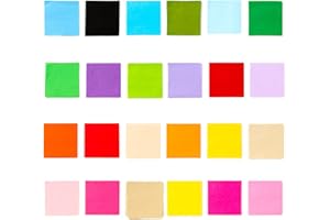 Exquiss 2400 Sheets Tissue Paper Squares 4 inch Bulk 24 Colors for Art Paper Craft Scrunch Art Kids Craft DIY Craft Tracing Scrapbooking Embellishments Mural Rainbow School Supplies