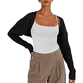 LILLUSORY Womens Cropped Cardigans Bolero Shrug Fall Sweater Cute Tops Fashion Trendy Long Sleeve Outfit Y2K Clothes