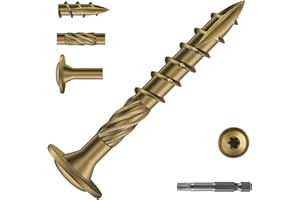SG TZH #14 x 2 Inch Lag Screws (57Pcs) 1lb. Structural Wood Screw, Bronze, Carbon Steel, Washer Head, Rust Resistant epoxy Co