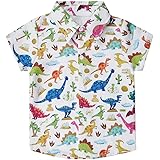 uideazone Kids Boys Hawaiian Aloha Shirt Summer Short Sleeve Button Down Dress Shirt for Beach Holiday 2-8 Years
