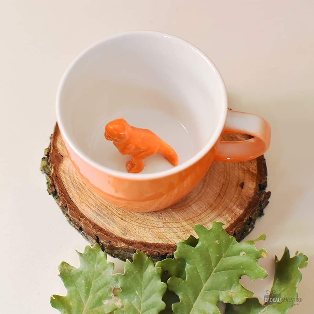 Dinosaur Dino Mug, T-Rex, Orange