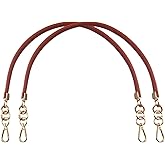Beaulegan Purse Leather Handles Replacement for Handbag/Shoulder Bag 2 PCS, 24.4 Inch Long Coffee（Gold Clasp）