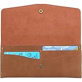 Brown Cash Envelope Wallet - PU Leather Money Holder Budget Cash Stuffing Wallet Organizer