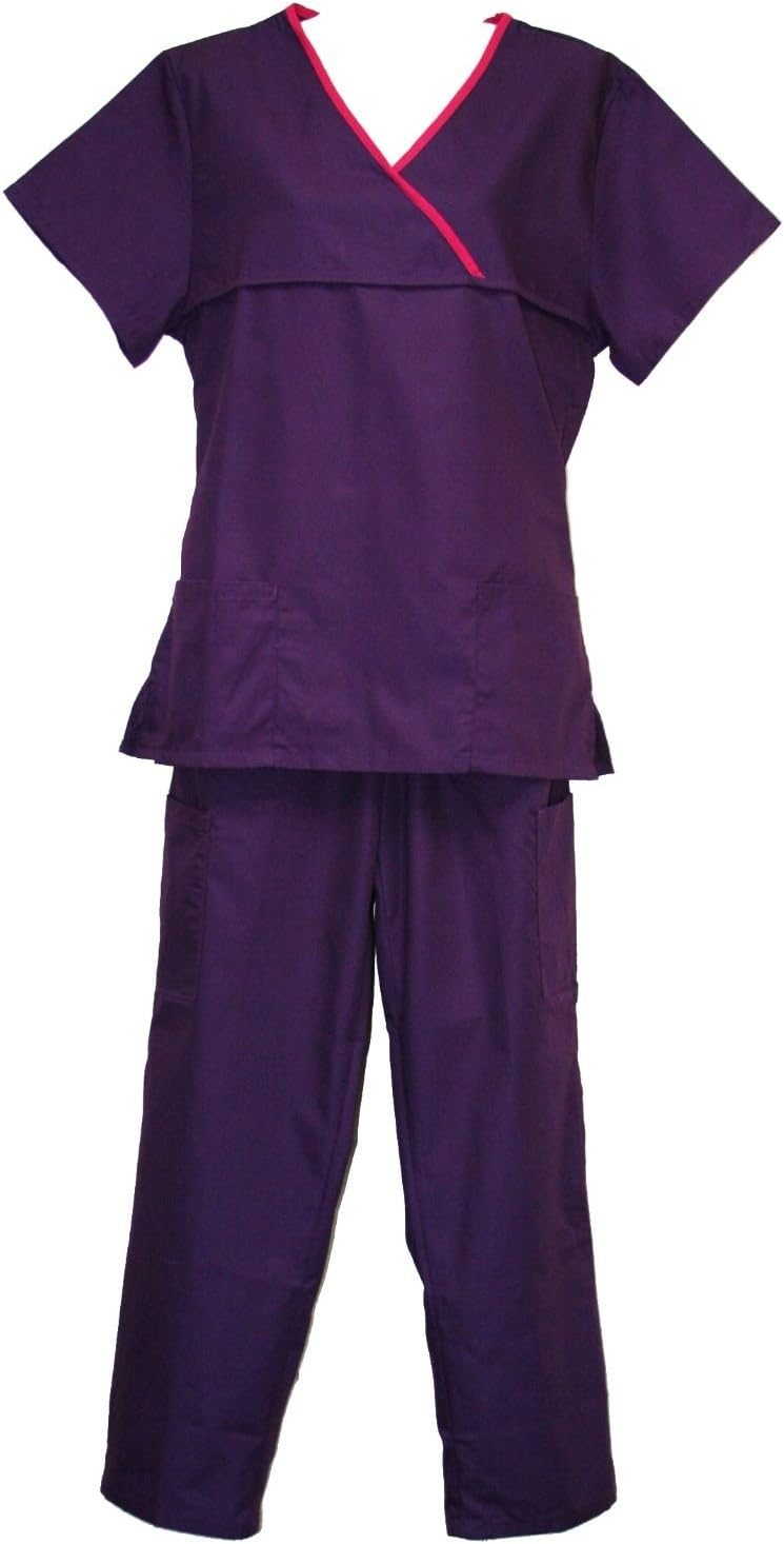 Womens Scrubs Sets Work Uniforms Tops and Pants Small to Extra Large (LB-224)