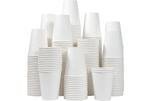 Clawsoff 300 Count - 12 oz Paper Coffee Cups, Disposable Coffee Cups 12 oz, Thickened White Paper Cups for Hot or Cold Beverage, Home, Office, Party, Business, Events